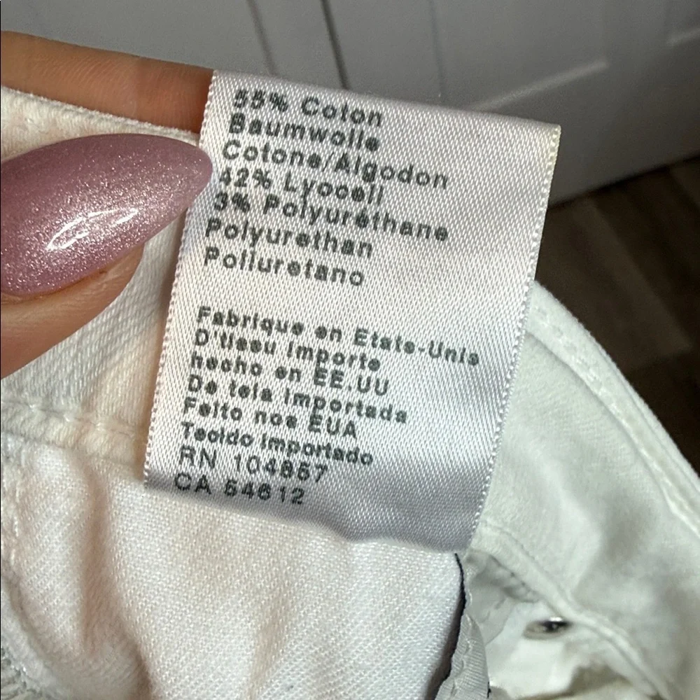 AG Adriano Goldschmied - 31 - White Ivory Denim Cuffed Crop Pants - Picture 6 of 7